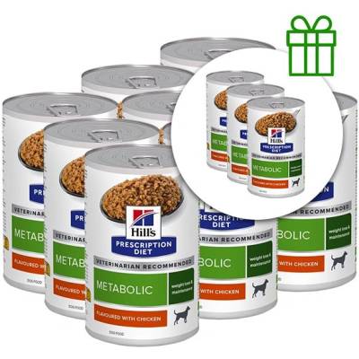 Hill's Hill s Prescription Diet Metabolic Регулация на теглото консерви за кучета 370 г, 9+3 БЕЗПЛАТНО