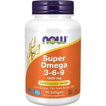 NOW Super Omega 3-6-9, 1200 mg, 90 гел капсули, Now