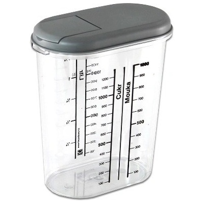 Petra dóza s odmerkou 1,5L strieborná