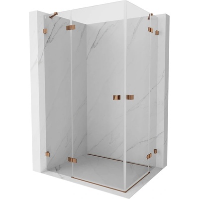 Mexen Lunar Duo лява отваряема душ кабина 115 x 100 см, прозрачна, розово злато - 834-115L-100P-60-00 (834-115L-100P-60-00)