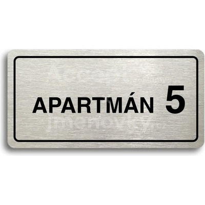 ACCEPT Piktogram APARTMÁN 5 II - stříbrná tabulka - černý tisk