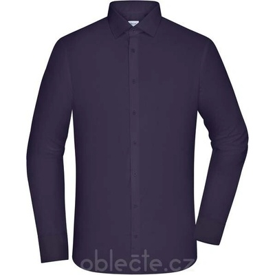Daiber popelínová košile slim fit s dlouhým rukávem JN 1372 deep purple