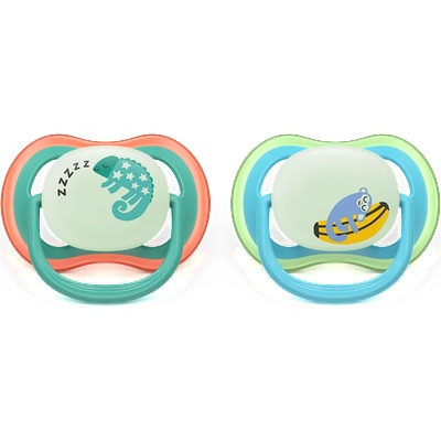Philips Avent Pacifier Ultra Air NightTime SCF376/28, 6-18 м. , 2 броя (SCF376/28)