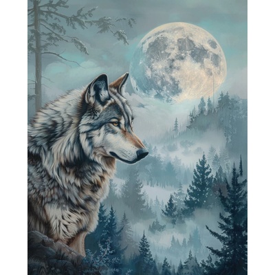 ZUTY Obrazy na stenu - VLK, LES A SPLN Rámovanie: bez rámu a bez vypnutia plátna, Rozmer: 40x50 cm