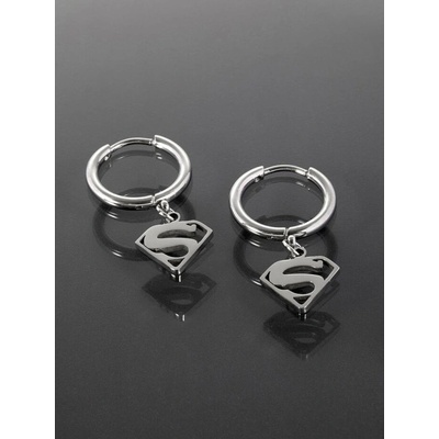 Prošperk stříbrné náušničky z chirurgické oceli superman logo S1088