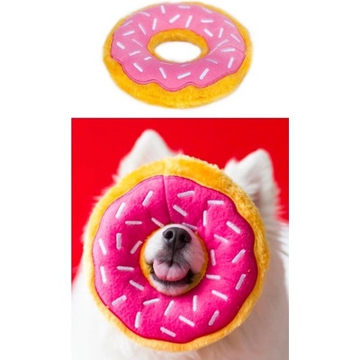 ZippyPaws plyšový donut jahodový M