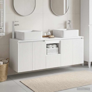 vidaXL Комплект шкафове за баня 3 бр. Бяло 135 x 35 x 80 см (3405657)