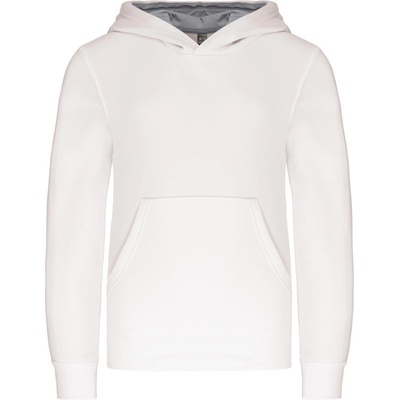 Kariban K453 detská kontrastná mikina s kapucňou white/fine grey