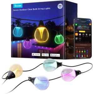 Govee H7025 RGBICW Външни LED гирлянди, 14.63 м, 2.4 GHz Wi-Fi + Bluet (H7025CB1)