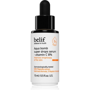 belif Aqua Bomb Super Drops Serum Vitamin C 8% озаряващ серум с витамин С с анти-бръчков ефект 15ml