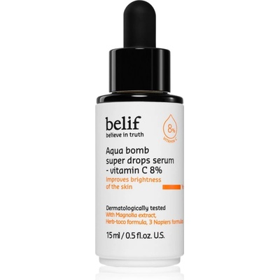 belif Aqua Bomb Super Drops Serum Vitamin C 8% озаряващ серум с витамин С с анти-бръчков ефект 15ml