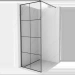 Mexen Kioto душ стена Walk-in 80 x 200 см, черна мрежа 8 мм, gun metal - 800-080-101-95-77 (800-080-101-95-77)