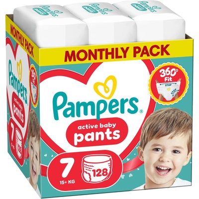 Pampers Пелени-гащички Pampers Active Baby - Размер 7, 15+ kg, 128 броя (1100053075)