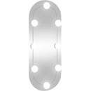 vidaXL Стенно огледало с LED лампи 20x50 см стъкло овално (3189159)