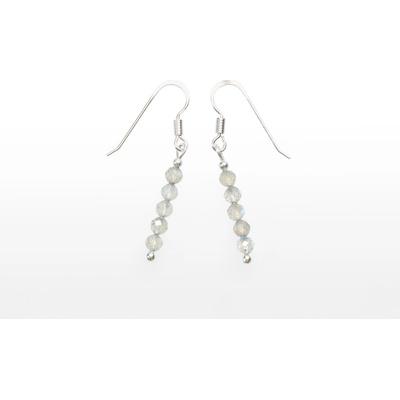 SVĚT KAMENŮ s.r.o. Stříbrné náušnice labradorit fazetovaný 3 mm 00256636