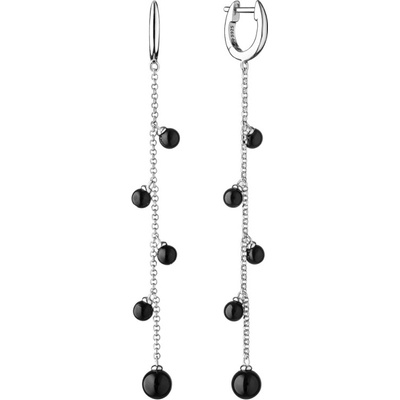 Gaura Pearls stříbrné s onyxem Fátima stříbro SK20472EL Černá
