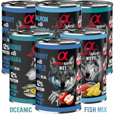 Alpha Spirit Dog Oceanic Fish Mix 6 x 400 g