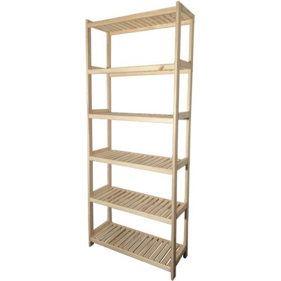 Tonap dřevěný regál borovice 6 polic 70 x 213 x 43 cm TP93726
