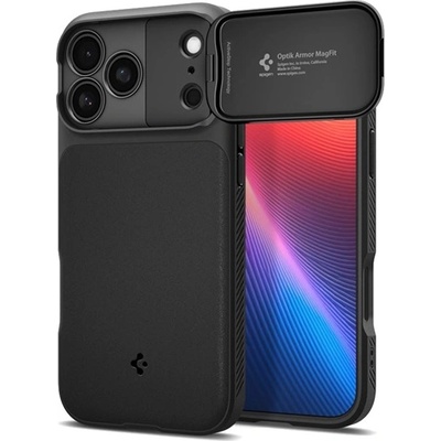 Spigen iPhone 17 Pro SPIGEN OPTIK ARMOR MAG Силиконов протектор за телефон, MagSafe, черен ACS09953 (ACS09953)