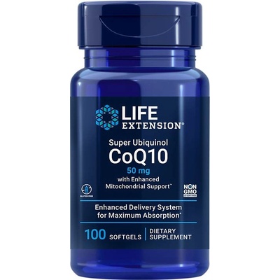 Life Extension Super Ubiquinol CoQ10 with Enhanced Mitochondrial Support 100 ks gelové tablety 50 mg
