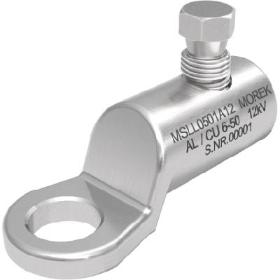 Кабелна обувка алуминиева покалаена Al/Cu 6-50mm2 12kV MSLL50 1x късащ се болт M12 - MSLL0501A12 (MSLL0501A12)