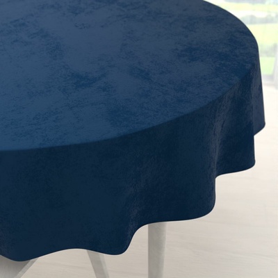 Biante Veľký zamatový okrúhly obrus Velvet Premium SVP-029 Námornícka modrá Ø 240 cm