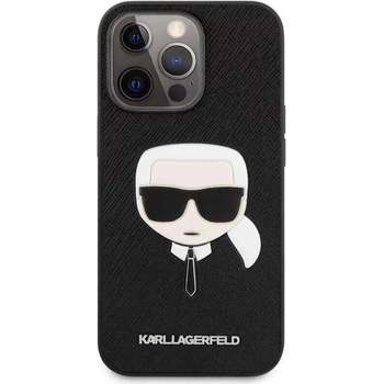 Image 1 of KARL LAGERFELD Saffiano Karl Head Leather Case - дизайнерски кожен кейс за iPhone 13 Pro (черен)