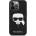 KARL LAGERFELD Saffiano Karl Head Leather Case - дизайнерски кожен кейс за iPhone 13 Pro (черен)