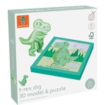 Orange Tree Toys Дървен пъзел Orange Tree Toys 2 в 1 - Разкопки на Т-Рекс (OTT29508)