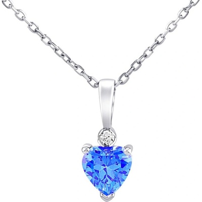 SILVEGO Stříbrný srdce aris se světle modrým brilliance zirconia PRGPHP0001NLB