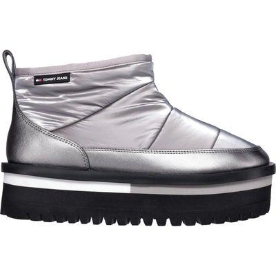 Tommy Hilfiger padded cleat flatform strieborné čierne biele