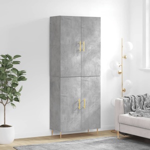 vidaXL Висок шкаф, бетонно сив, 69, 5x34x180 см, инженерно дърво (3195671)