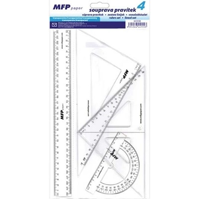 MFP pravítko rýsovací set 4 kusy čiré 5310108