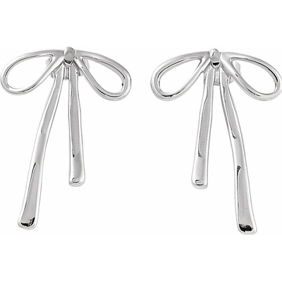 Nefertitis Náušnice z nerezové oceli Mašle Silver 2 cm NF62636 - cca 2 x 2,8 cm