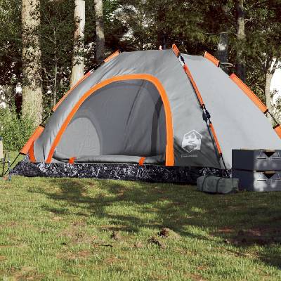 vidaXL Къмпинг палатка 5 души сиво-оранжева бързо освобождаване (4004175)
