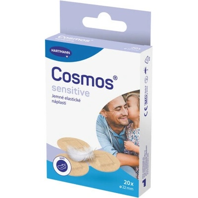 COSMOS Sensitive jemná elastická okrúhla náplasť na rany inov.2025 20 ks