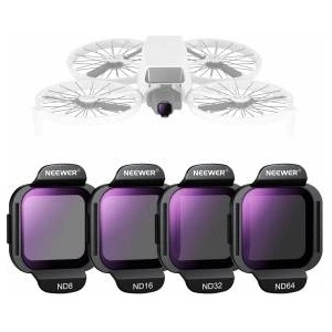 NEEWER ND Filter Set, Compatible with DJI Flip/Lito X1 Drone, ND8, ND16, ND32, ND64 Attachable, Multi-Coated HD Neutral Density Lens Filter Accessory Set, FL-N34 - 10105877