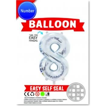 Image 1 of Armtoys ФОЛИЕВ БАЛОН ЦИФРА 0-9 СРЕБРО/ЗЛАТО 65 СМ