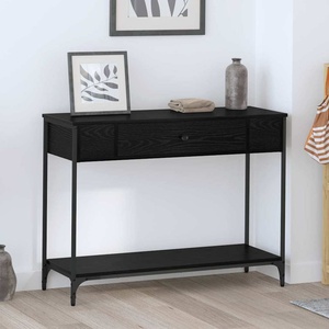 vidaXL Конзолна маса Черен дъб 100 x 34.5 x 75 см Инженерна дървесина (883512)
