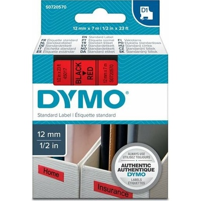 páska DYMO 45017 D1 Black On Red Tape (12mm)