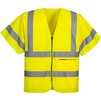 PortWest HI-VIS C372 reflexní vesta na zip kr. rukáv HV žlutá