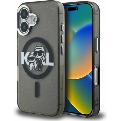 KARL LAGERFELD IML Брокат Карл и Шупет Скица MagSafe Заден Капак за iPhone 16 Черен Karl Lagerfeld | Lilav | ЖЕНИ | UNI