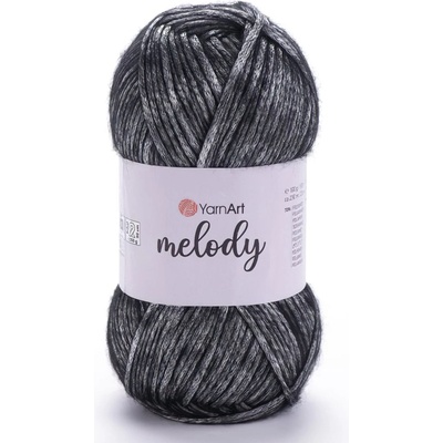 Pletací / háčkovací příze YarnArt MELODY 887 černo-stříbrná, efektní, 100g/230m
