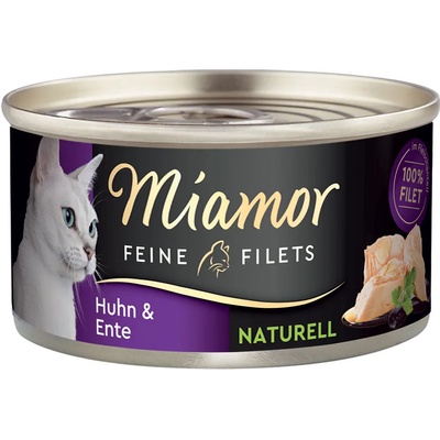 Miamor 24x80г Feine Filets Naturelle Miamor, консервирана храна за котки - пиле и патица
