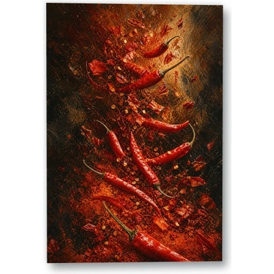 Plakát – Červené chilli papričky v koření 90 × 135 cm Bez rámu Ne Bez rámu