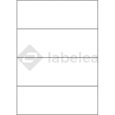 Labelea Samolepiace etikety 210x74 mm biele papierové, na hárku A4, pre laserovú a atramentovú tlač, Farba etikiet Biela, Počet hárkov v balení 100 EPY210074W004S