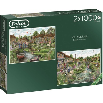 Falcon - Puzzle 2x1000 - Village Life - 1 000 piese