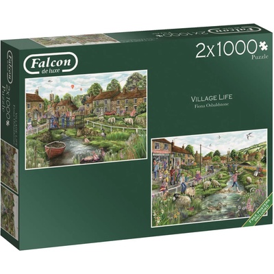 Falcon - Puzzle 2x1000 - Village Life - 1 000 piese