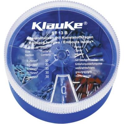 Klauke ST13B sada dutiniek 0.25 mm², 0.34 mm², 0.5 mm², 0.75 mm², 1 mm² čiastočne izolované svetlomodrá, tyrkysová, biel