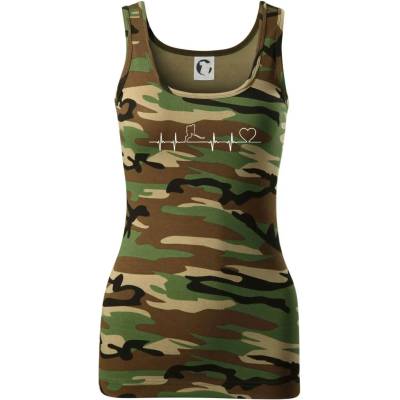 Hokejový hráč EKG dámské Maskáčové tílko Hnědý maskáč